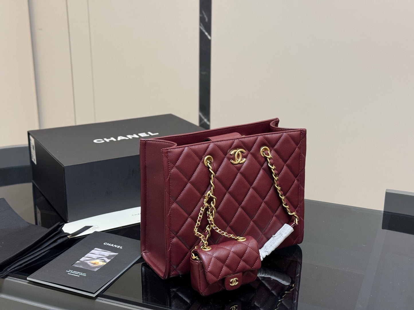 Chanel maxi calfskin clutch bag