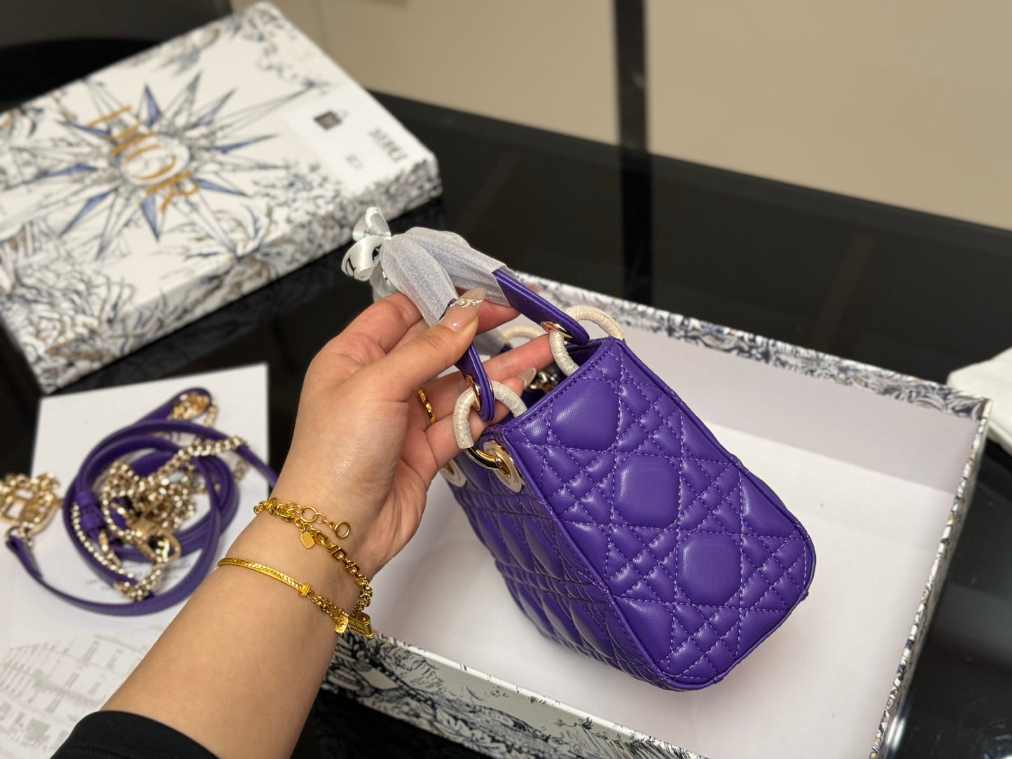 Small Lady D princess bag purple