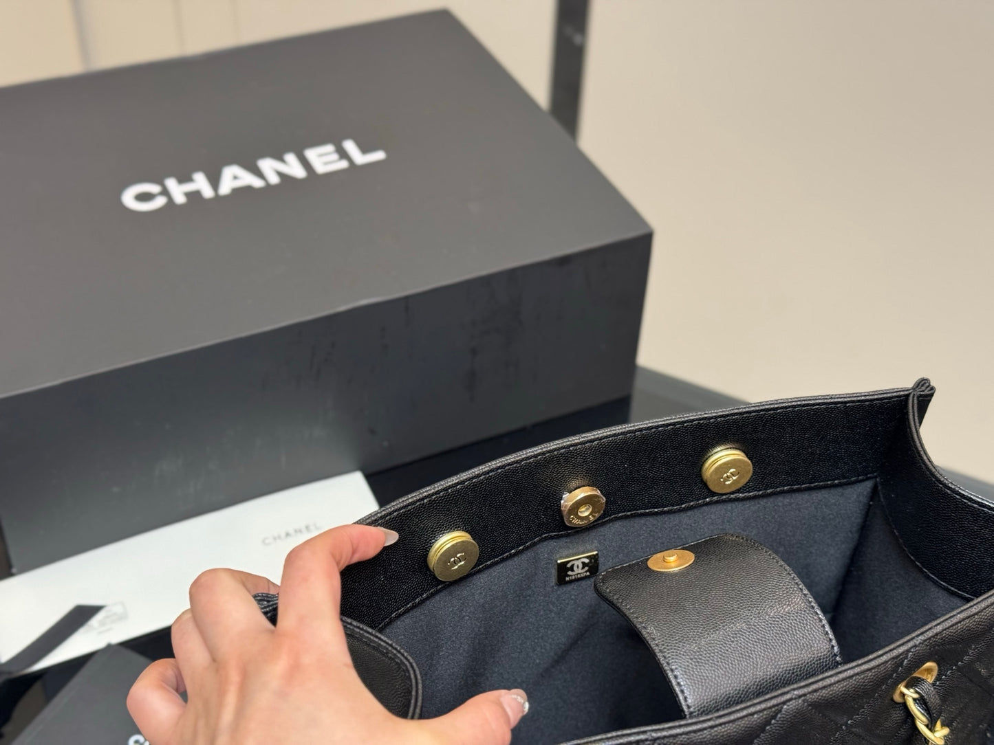 Chanel maxi calfskin clutch bag