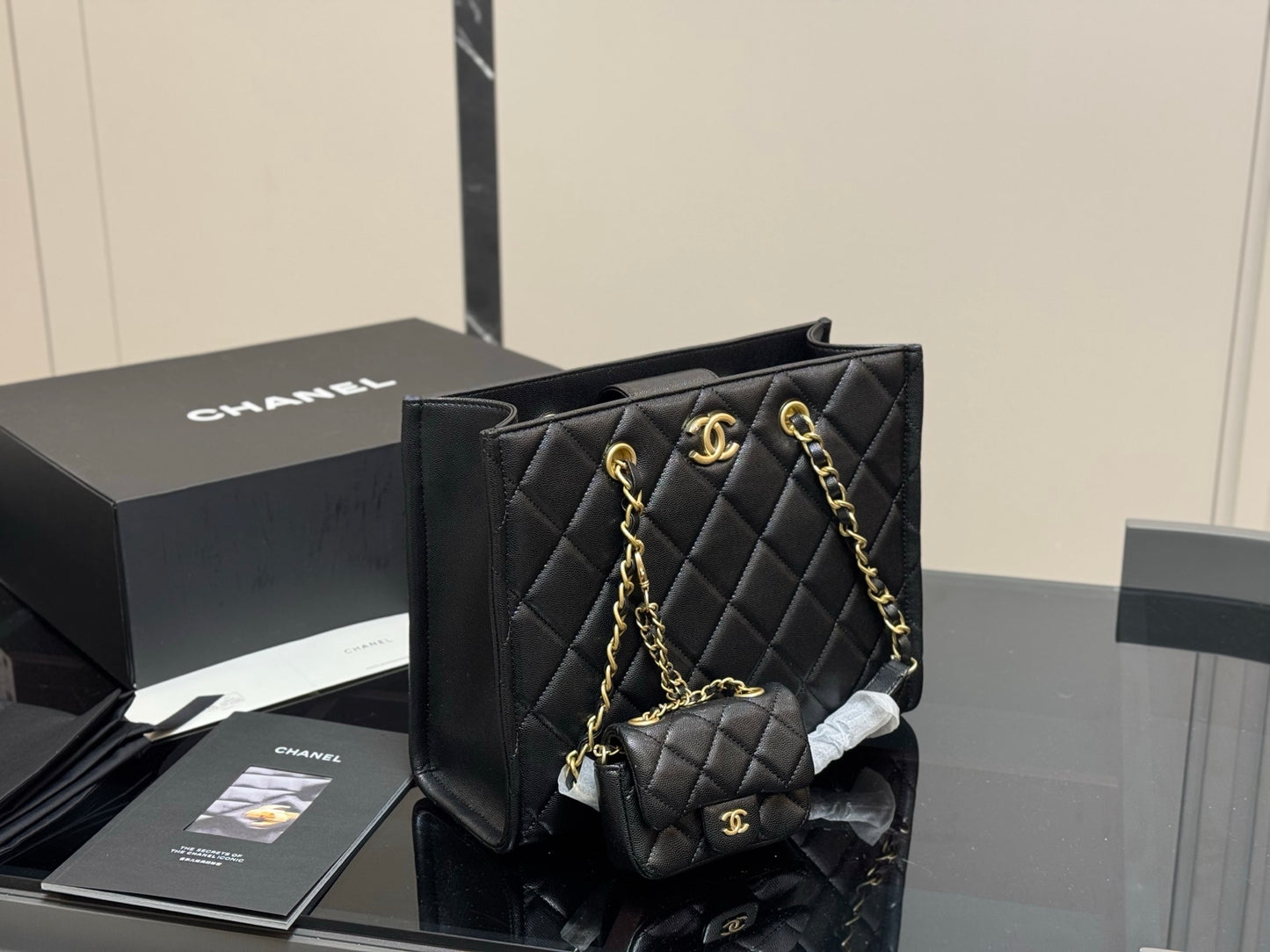 Chanel maxi calfskin clutch bag