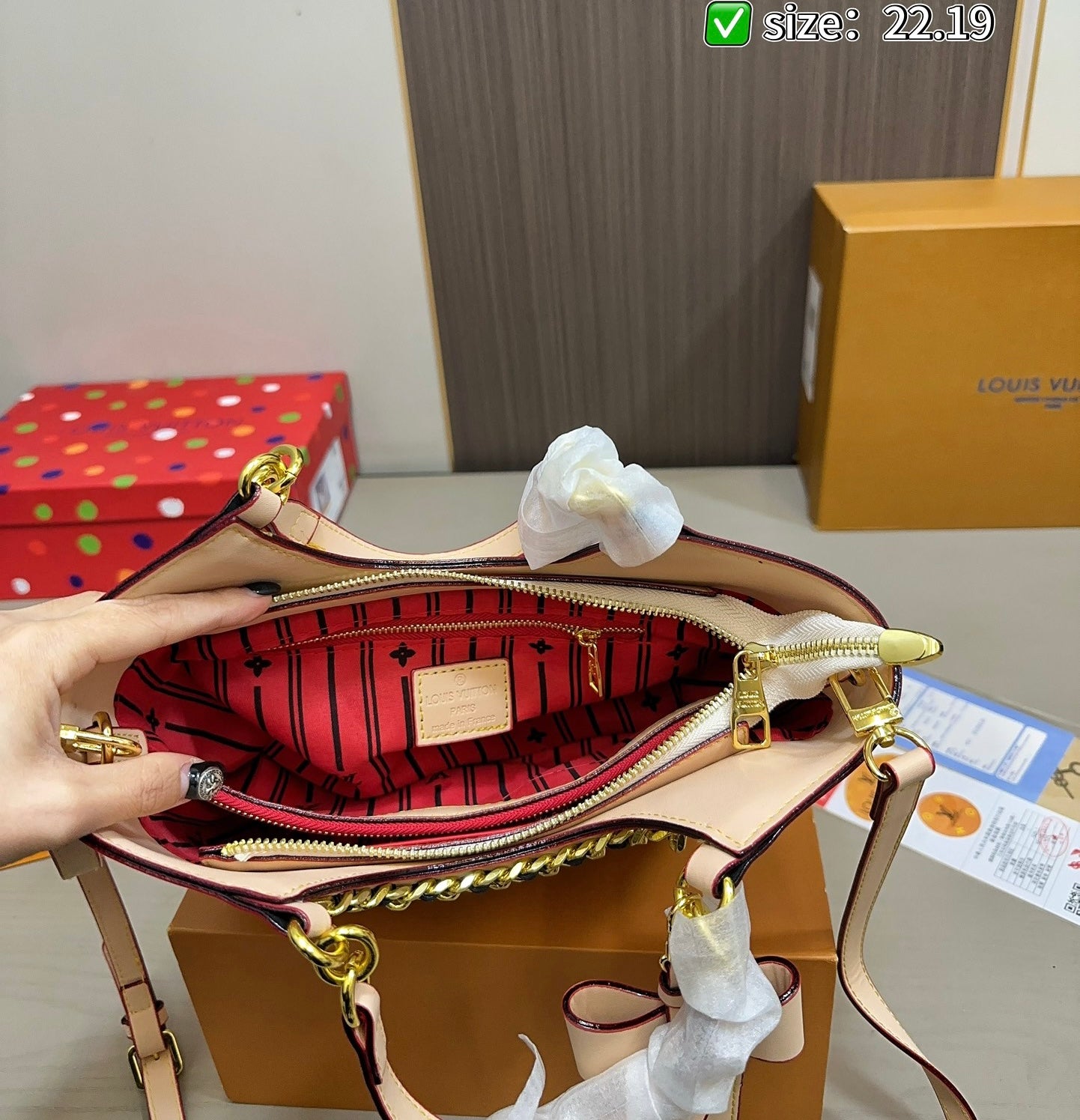 Lv monogram ribbon bag