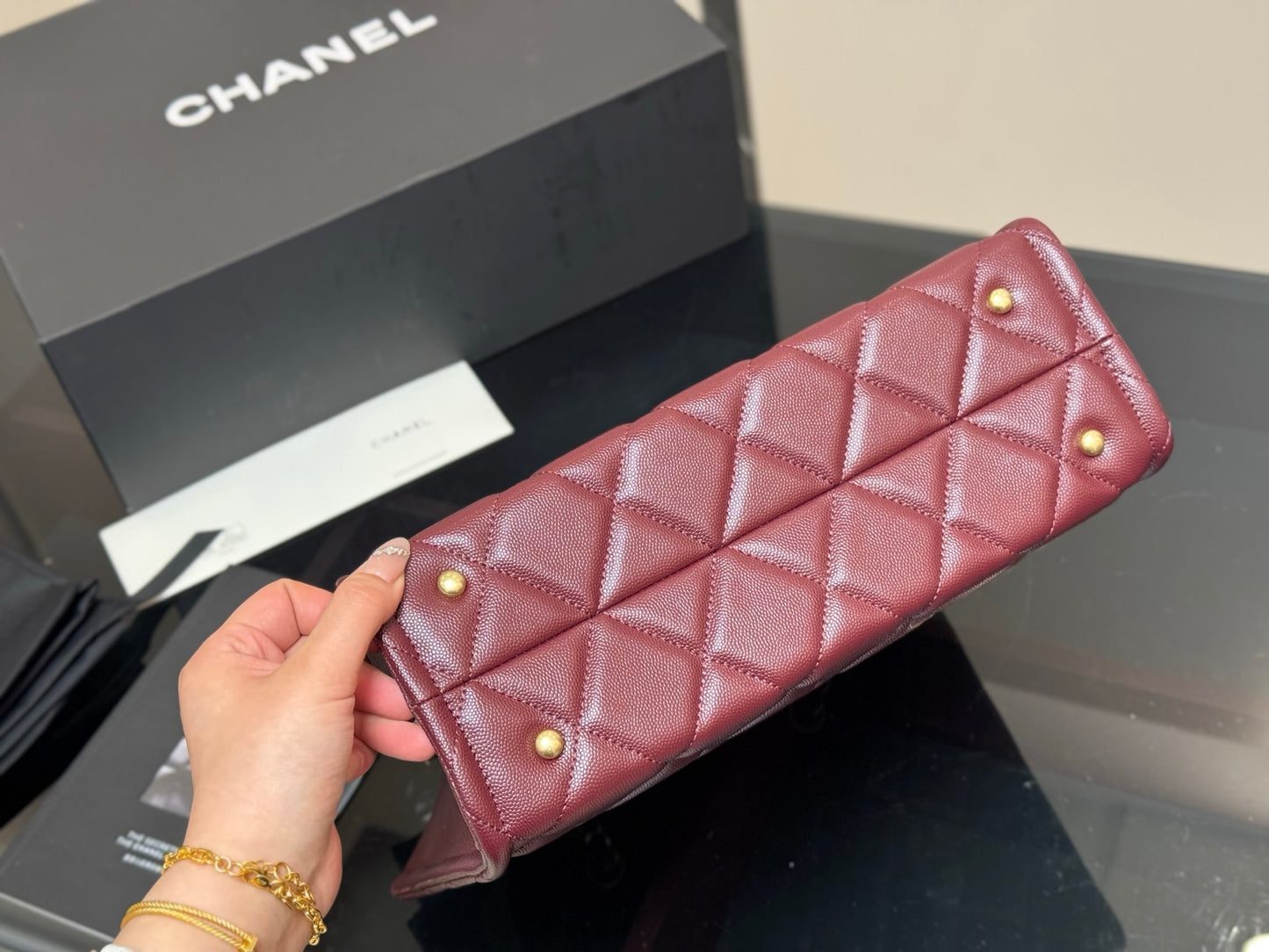 Chanel maxi calfskin clutch bag