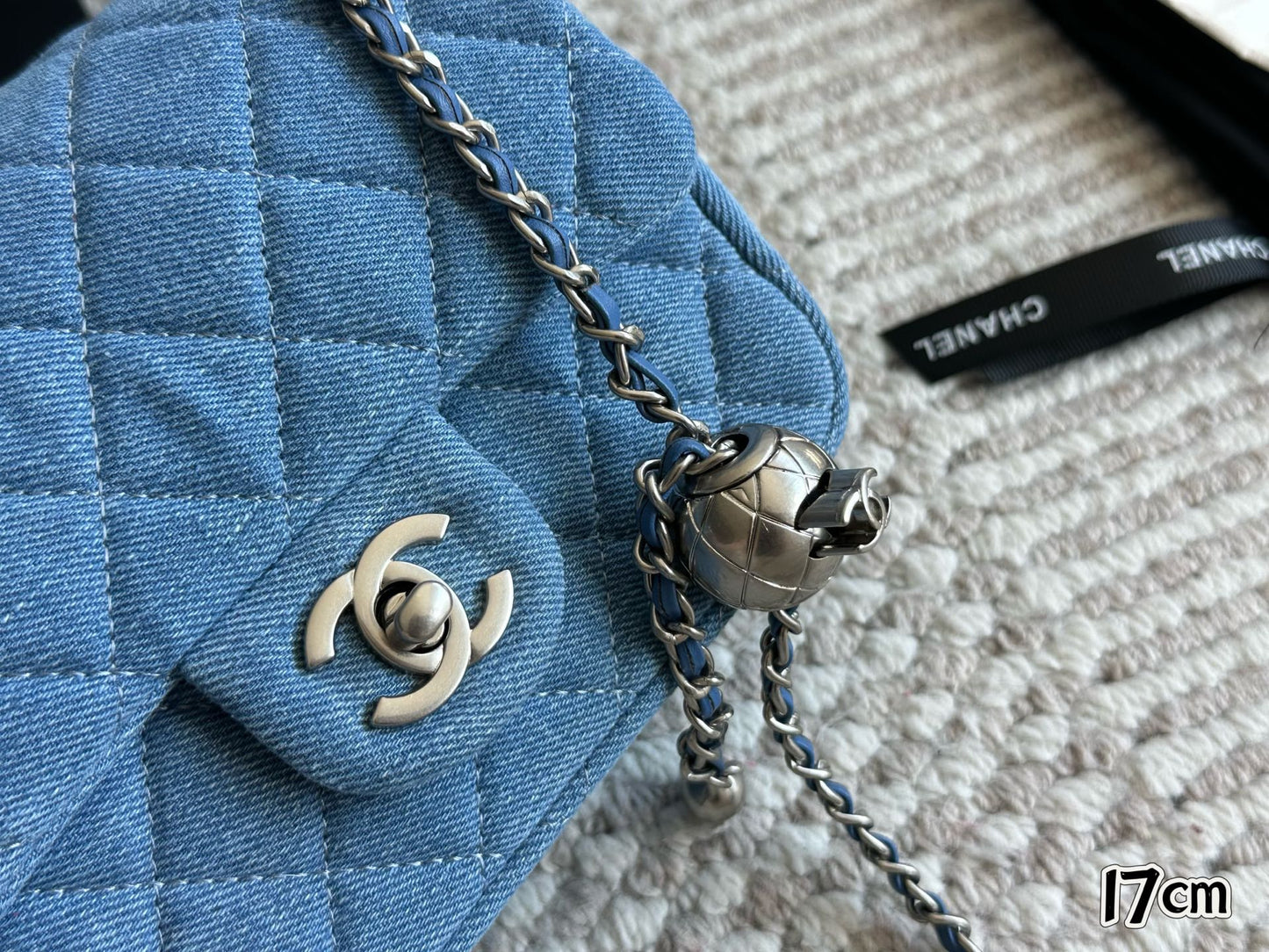 Chanel denim blue bag