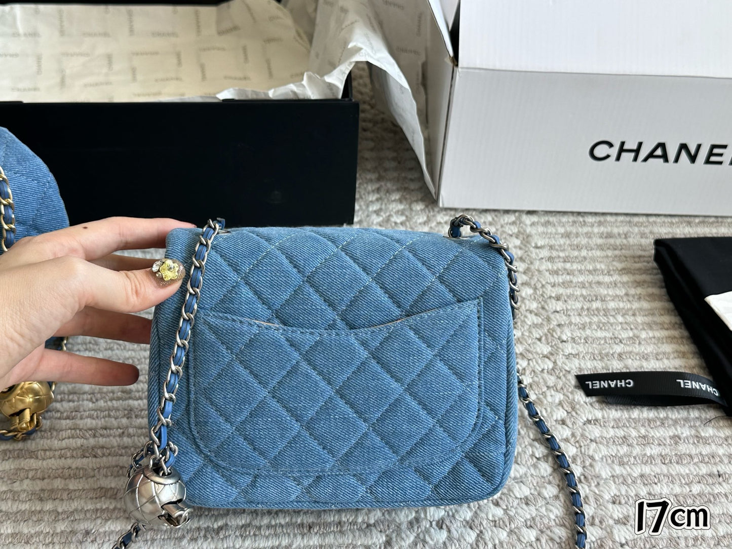 Chanel denim blue bag