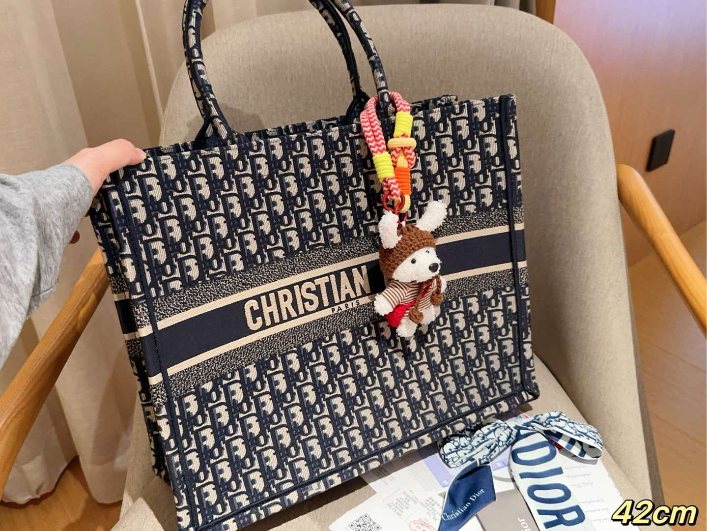 CHRISTIAN DIOR blu navy Borsa TOTE