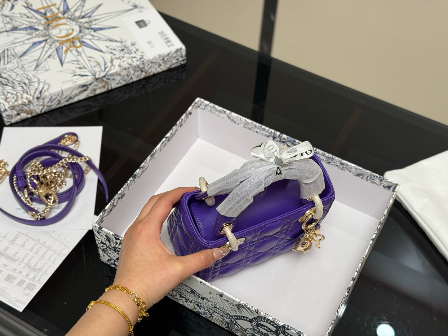Small Lady D princess bag purple