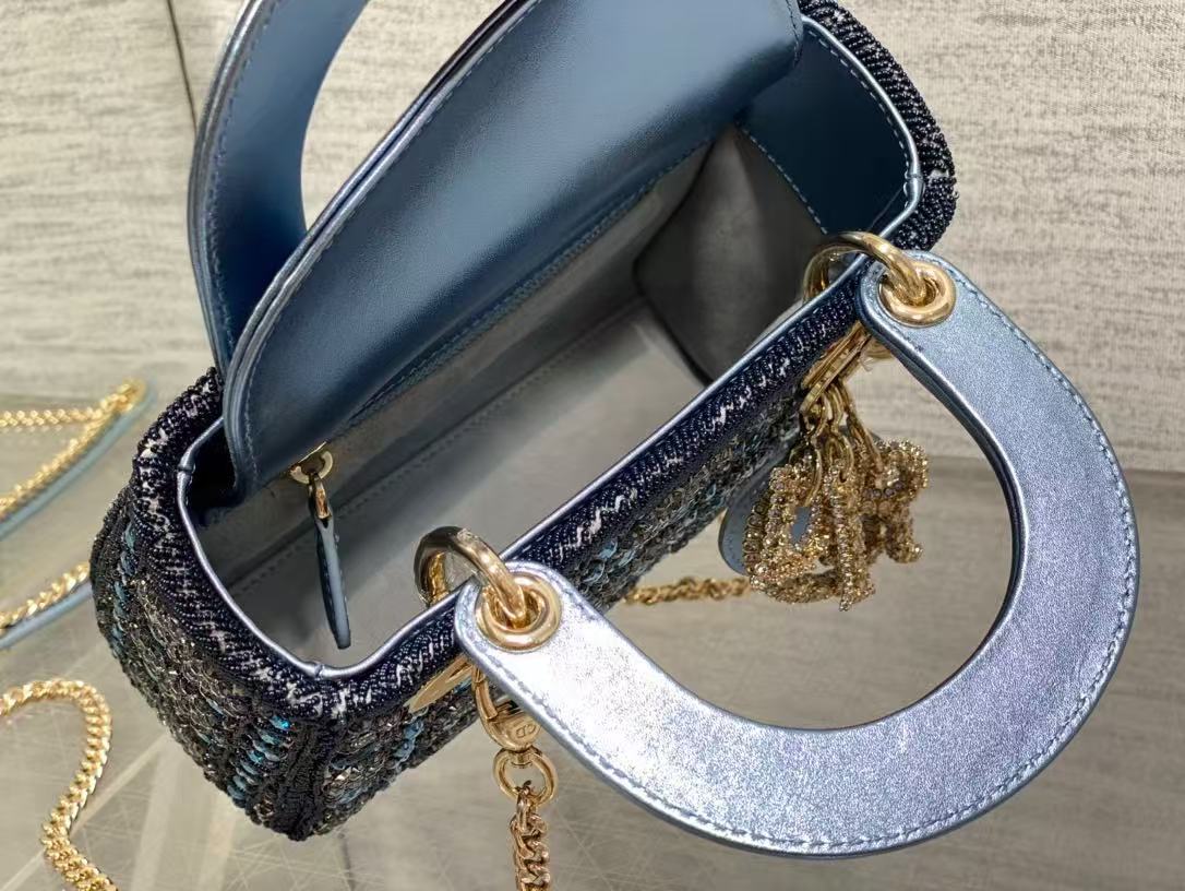 Lady Dior Metallica calfskin satin celestial bead embroidery limited edition
