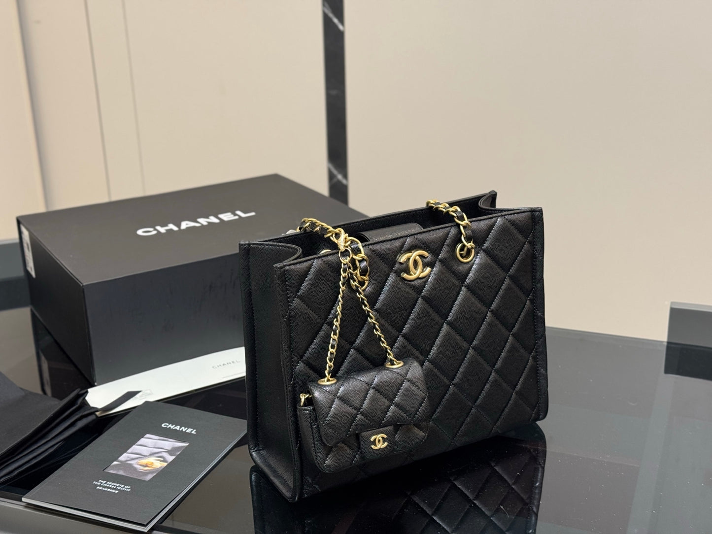 Chanel maxi calfskin clutch bag 