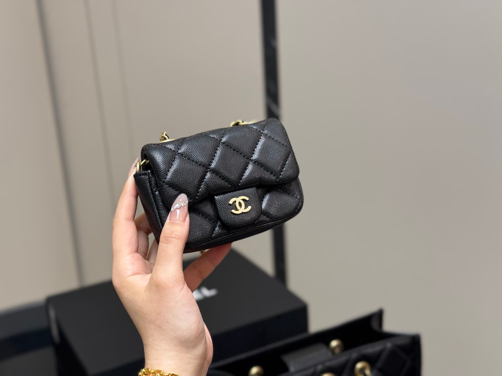 Chanel maxi calfskin clutch bag 