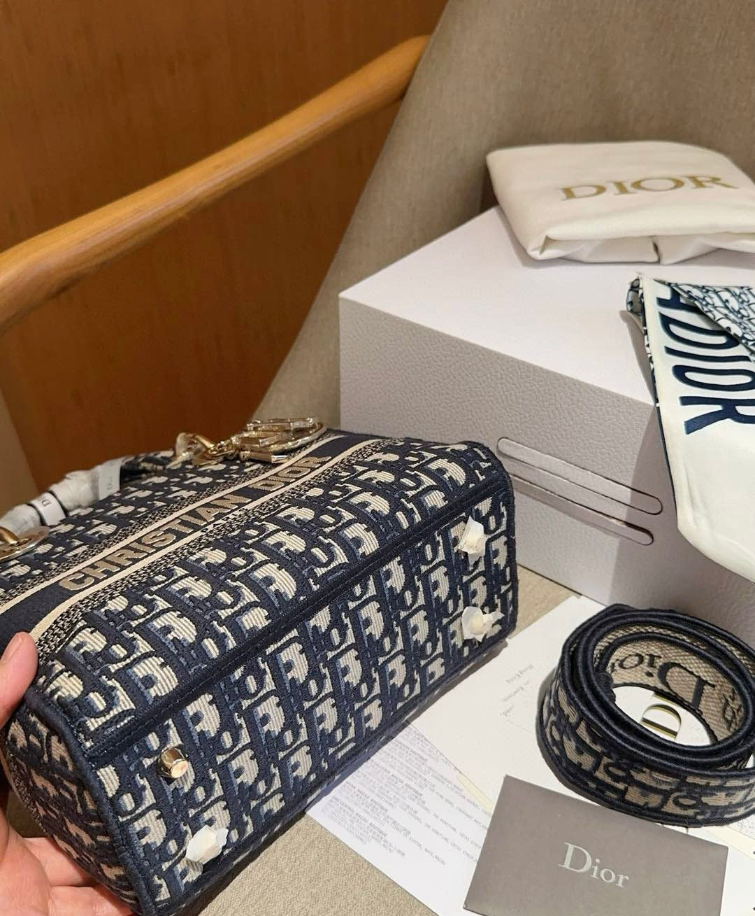 Dior D-lite medium monogram bag