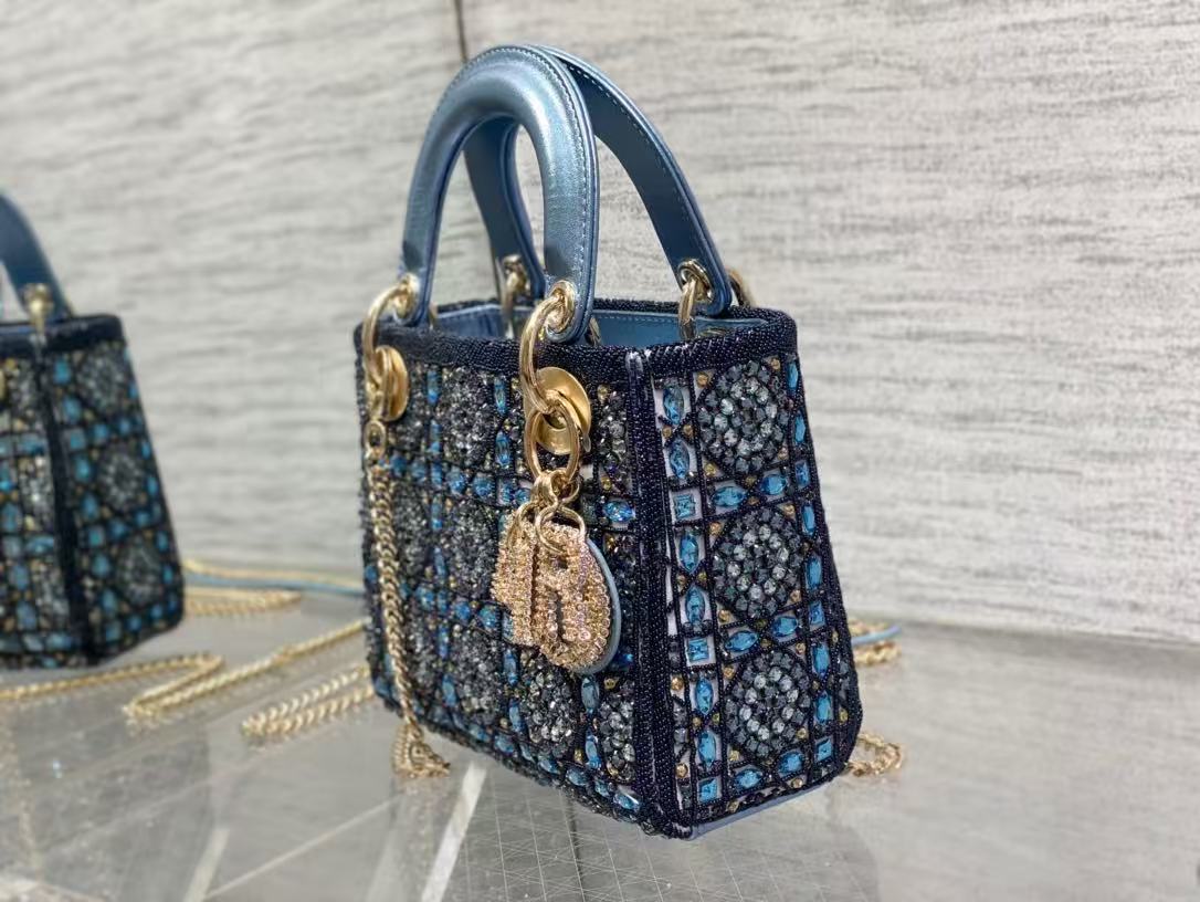 Lady Dior Metallica calfskin satin celestial bead embroidery limited edition