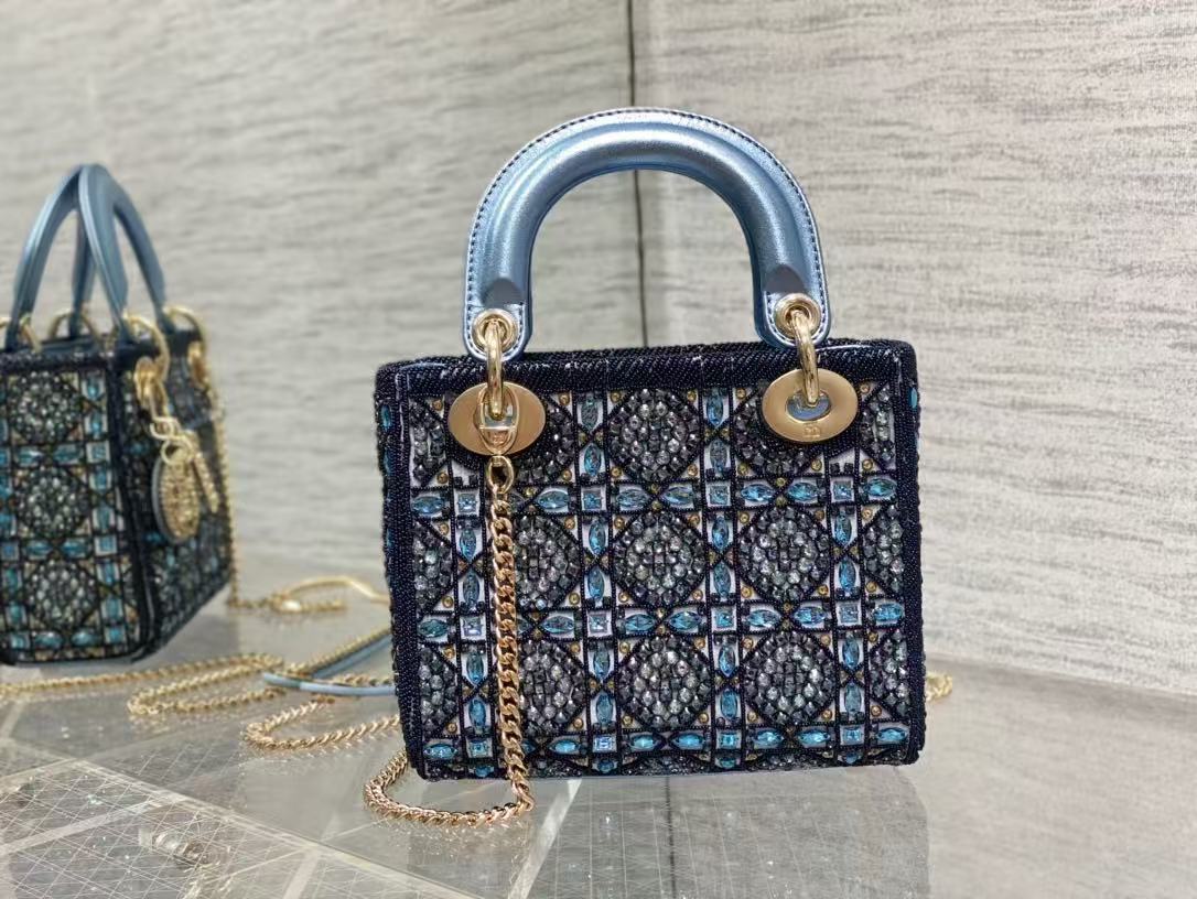 Lady Dior Metallica calfskin satin celestial bead embroidery limited edition
