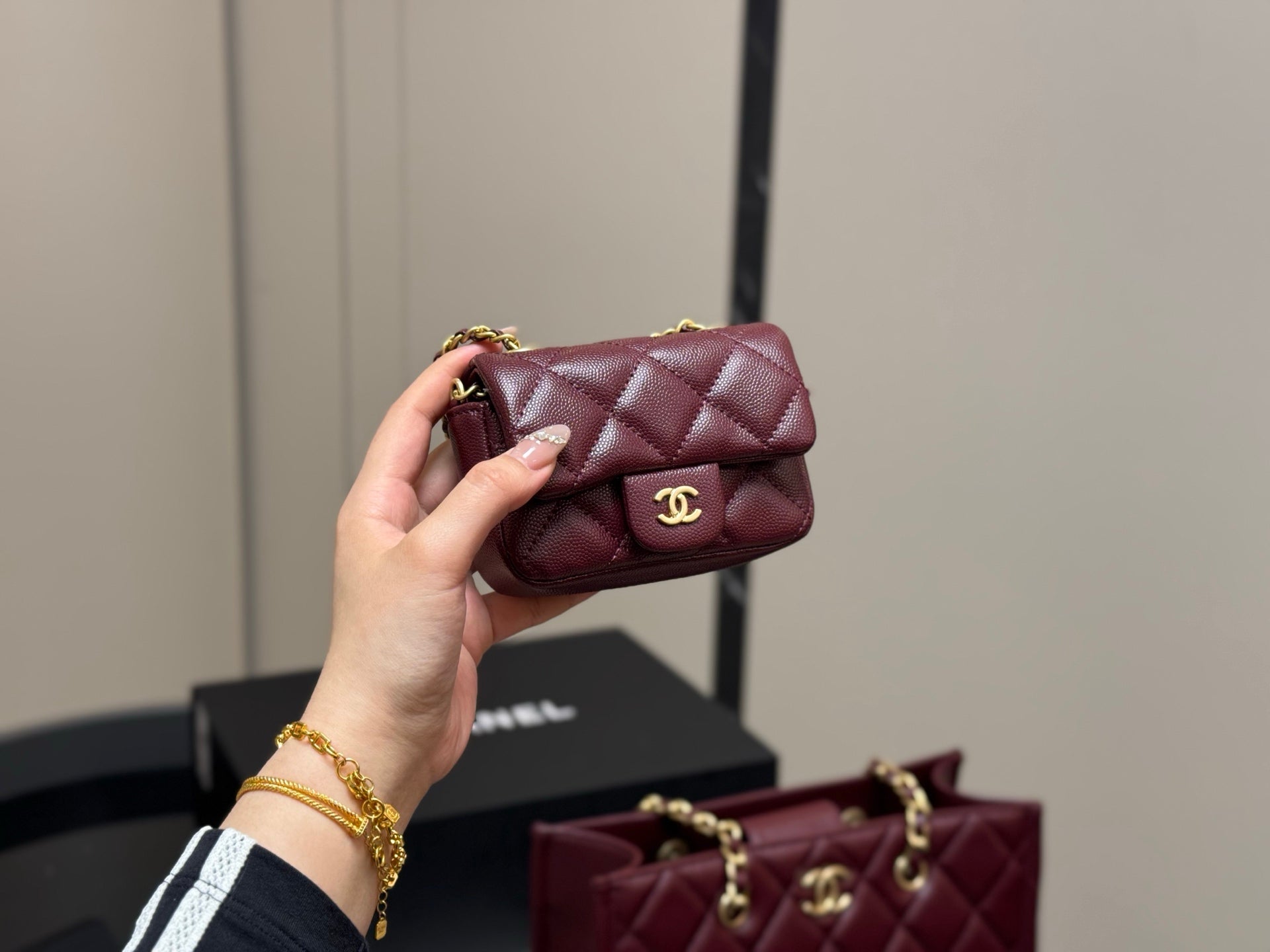 Chanel maxi calfskin clutch bag 