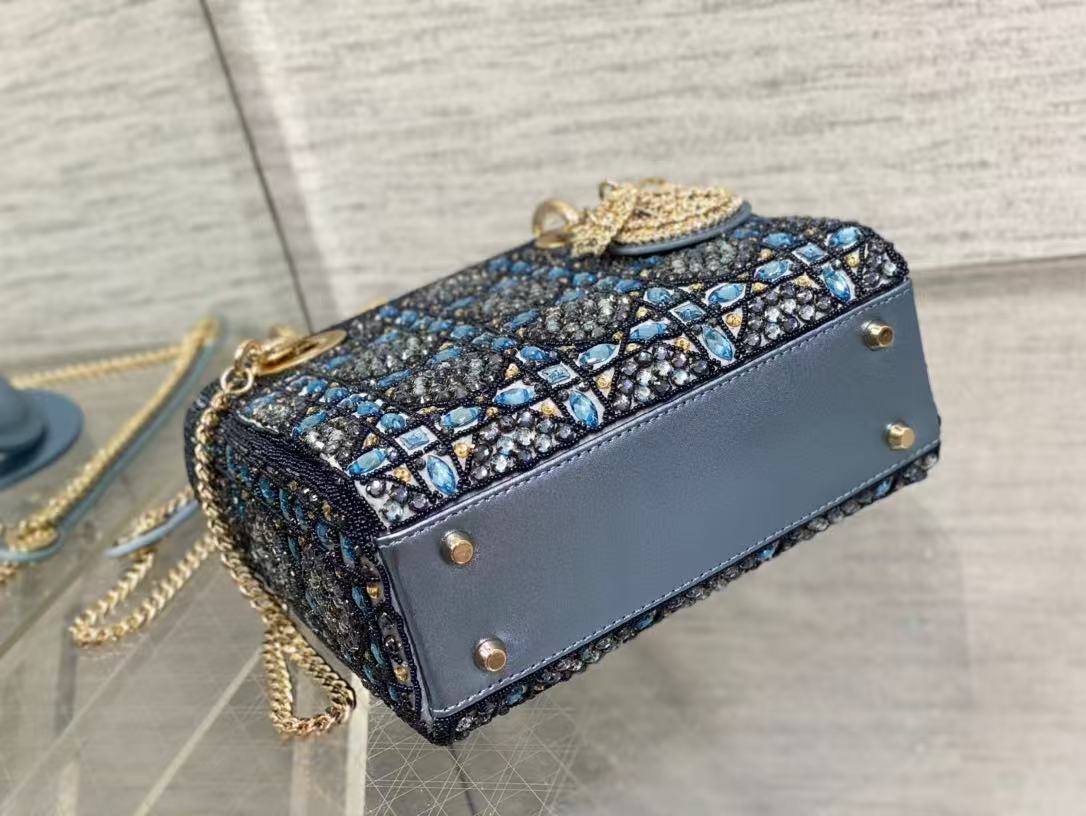 Lady Dior Metallica calfskin satin celestial bead embroidery limited edition