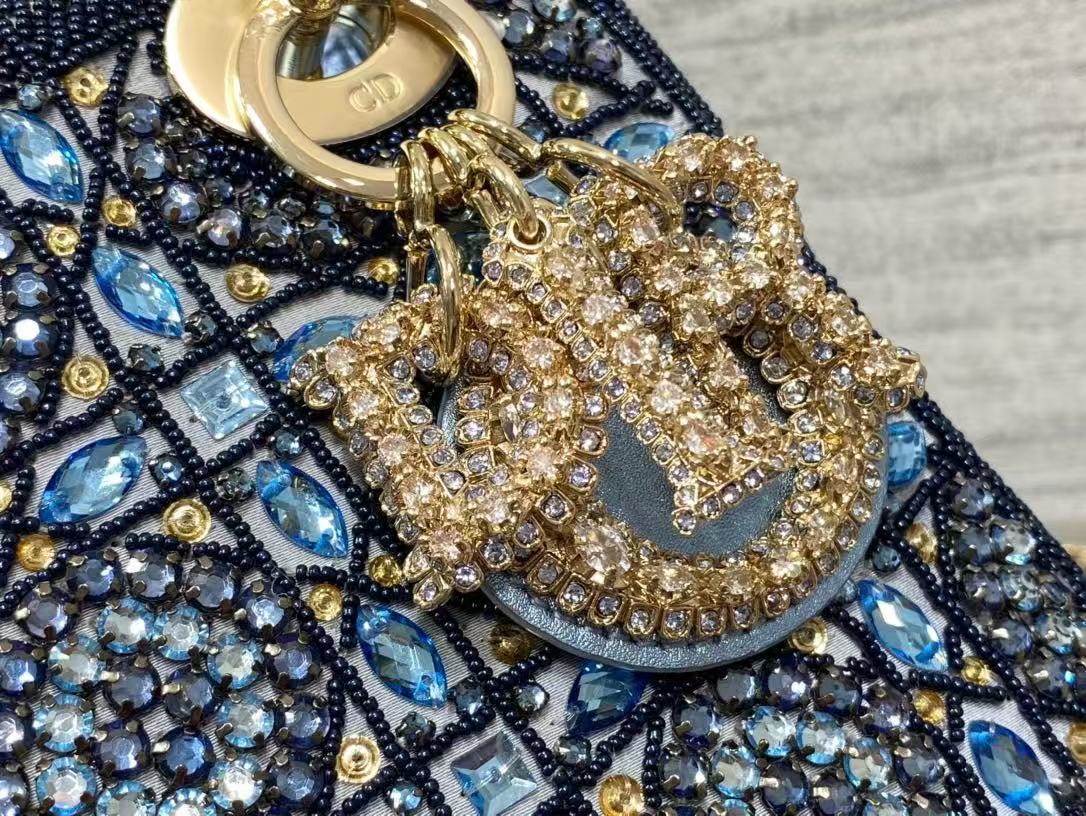 Lady Dior Metallica calfskin satin celestial bead embroidery limited edition