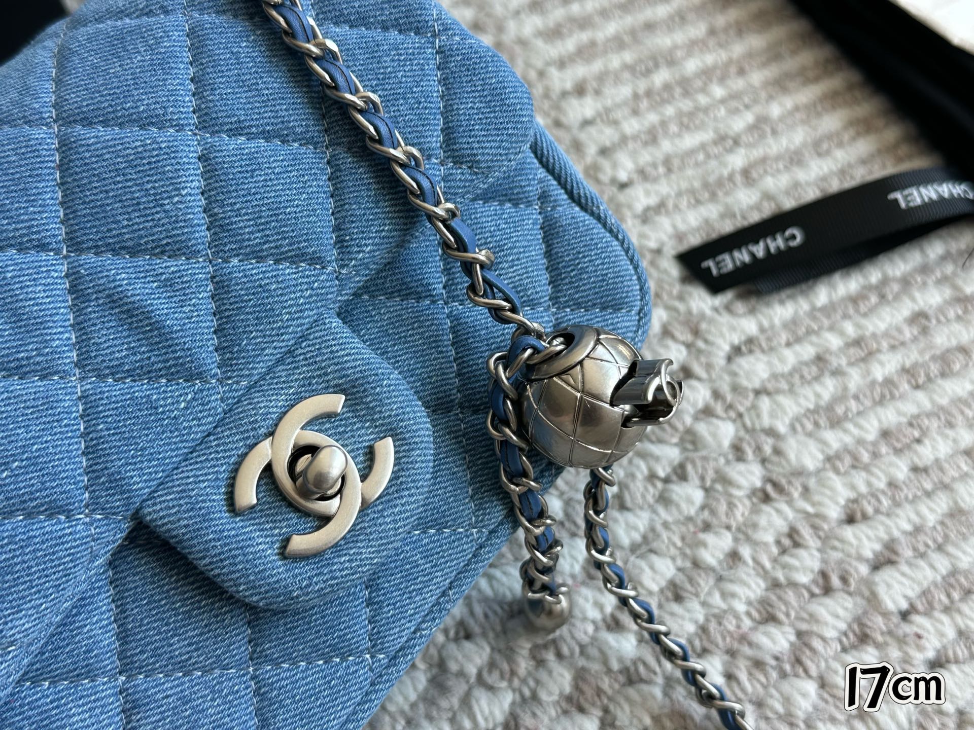Chanel denim blue bag