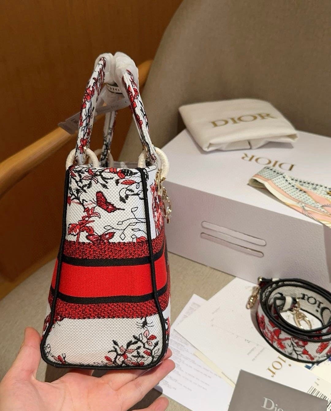 Dior D-lite medium heart bag