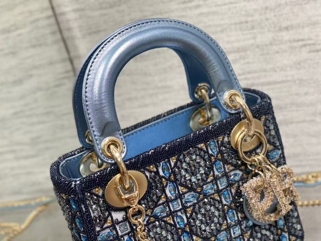 Lady Dior Metallica calfskin satin celestial bead embroidery limited edition