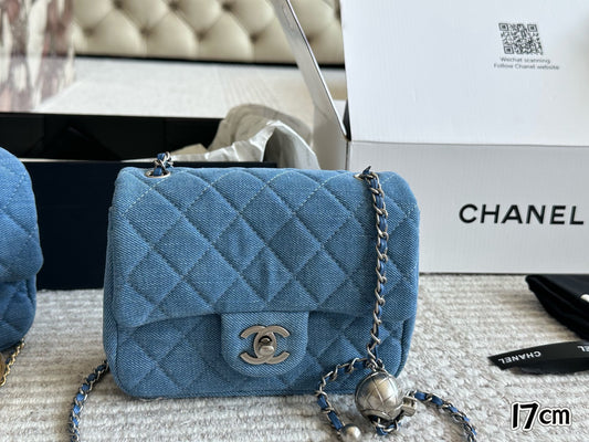 Chanel denim blue bag